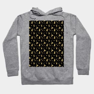 Gold and Black Christmas Pattern Hoodie